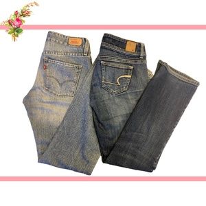 X2 Boot Cut Low Rise Jeans American Eagle Levi's 0